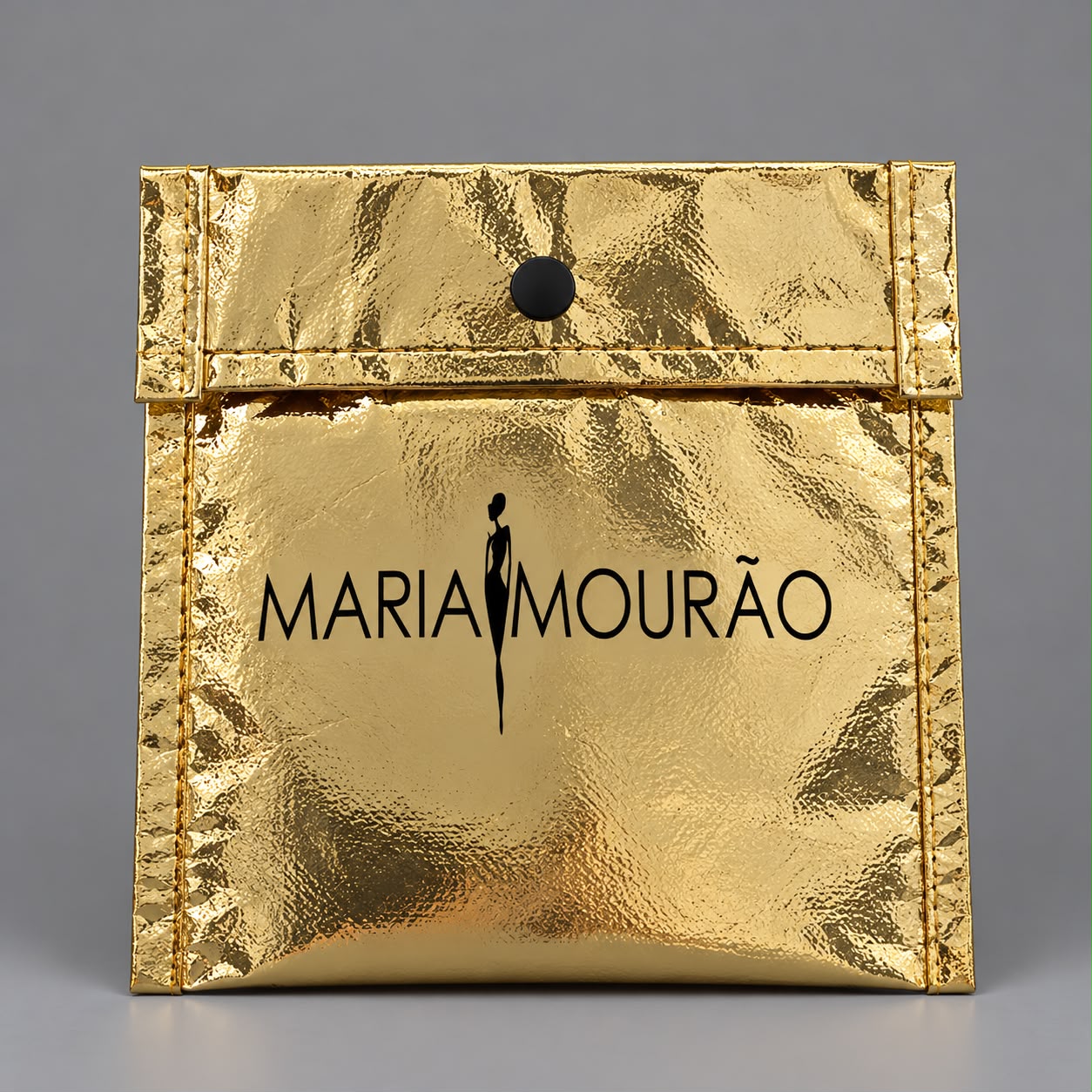 Cartiera metalizada em dourado