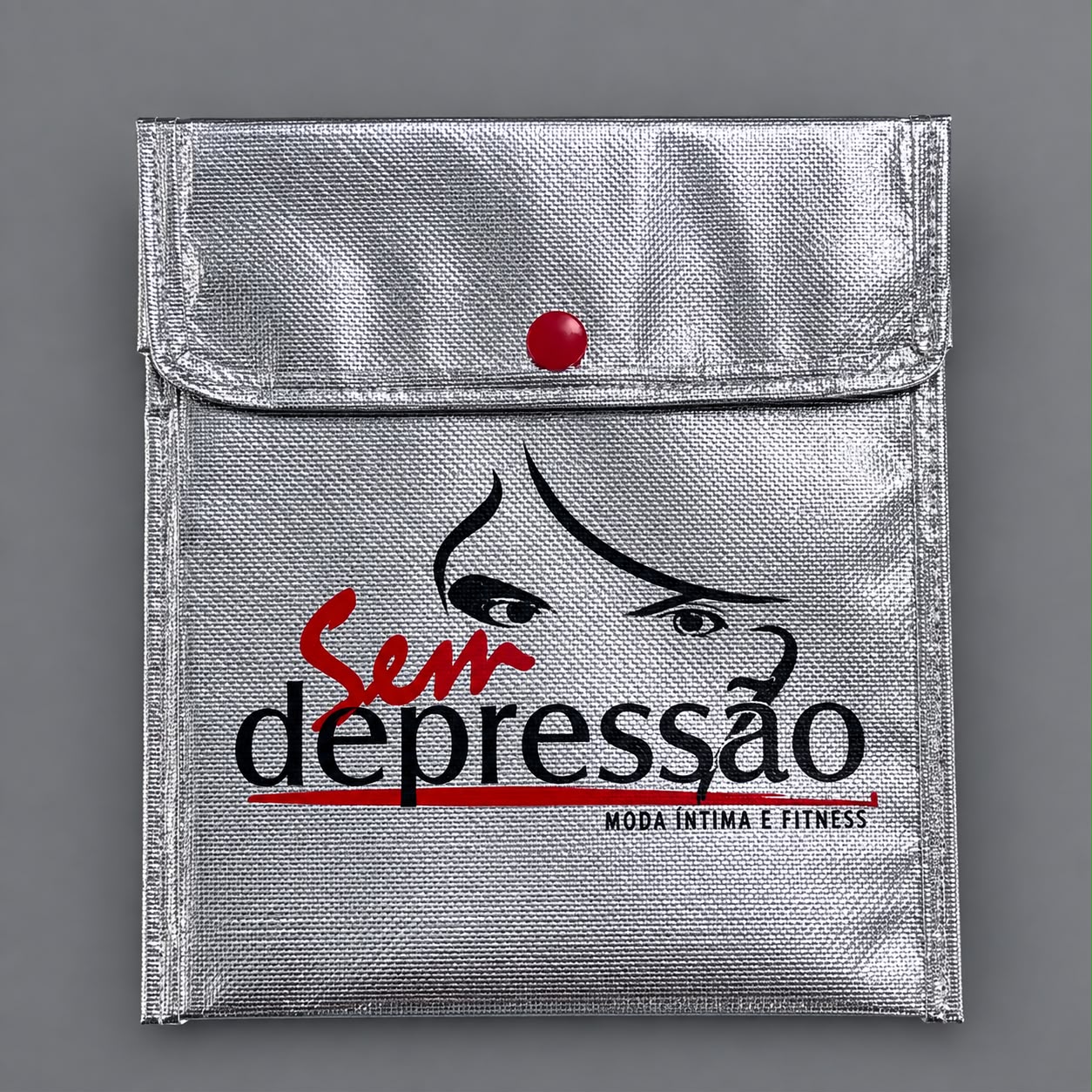 Carteira Metalizada com imp em preto e vermelho 